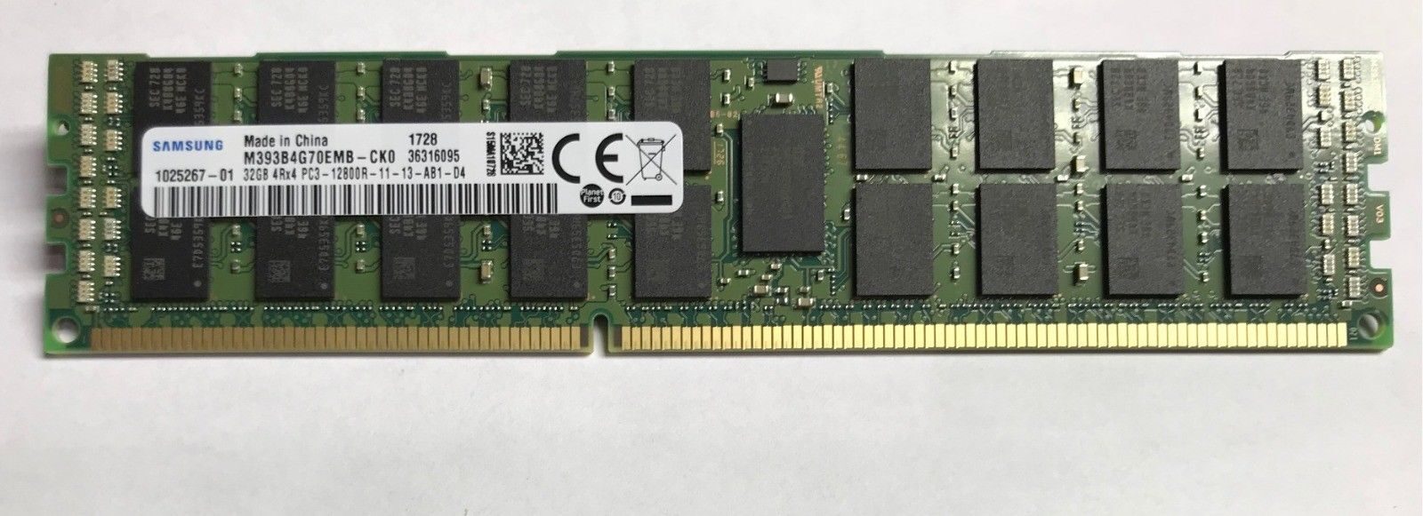 SAMSUNG 32GB DDR3 1600MHz PC3-12800R ECC RDIMM RAM M393B4G70EMB-CK0