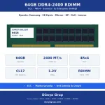64GB DDR4-2400 RDIMM 4Rx4 ECC Sunucu RAM