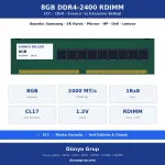 8GB DDR4-2400 RDIMM 1Rx8 ECC Sunucu RAM