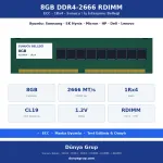 8GB DDR4-2666 RDIMM 1Rx4 ECC Sunucu RAM