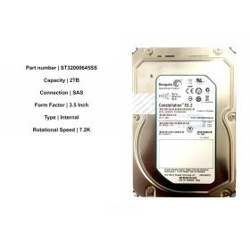 Seagate 9JX248-176 ST32000444SS 2TB 6G 7200 RPM LFF SAS 3.5 inch Hard Drive