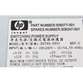 HP ProLiant DL160 G6 500W Power Supply HSTNS-PF01 506077-001 506247-001