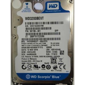 Western Digital WD3200BEVT-22ZCTO 320GB 2.5" 5.4K SATA Hard Diski