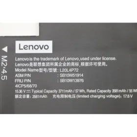 Lenovo ThinkPad T14s Gen 2 (Type 20XF, 20XG) Notebook 15.36V 57 Wh 4-Cell Orjinal Bataryası