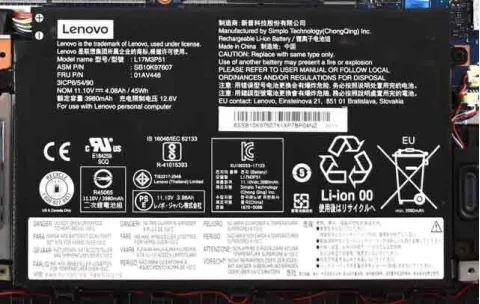 Lenovo X1 Carbon 7th Gen (20QDS2JW00) Orjinal Laptop Bataryası