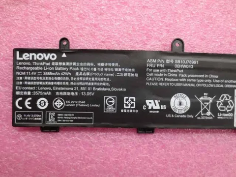 Lenovo 00HW042, 00HW043 Orjinal Laptop Bataryası