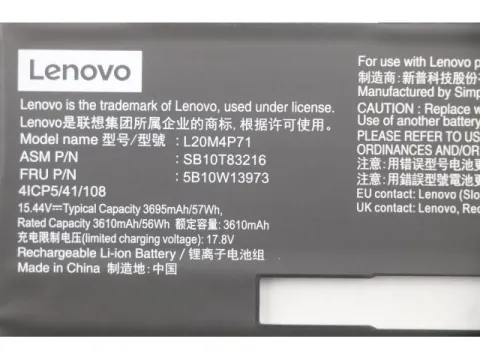 Lenovo L20M4P71 SB10T83216 Orjinal Laptop Bataryası Pili