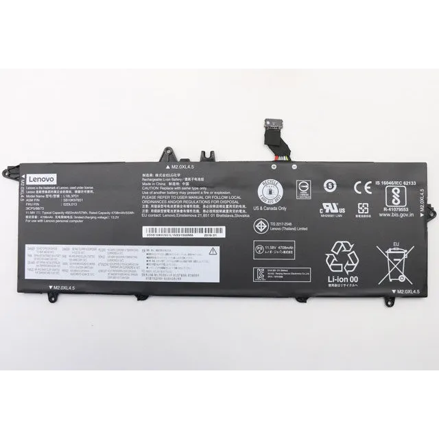 Alimentatore Originale Lenovo USB-C 65W Per ThinkPad T490s (20NX/20NY), Forma Normale, Nero, Con Cavo Tripolare C5, Ricarica Intelligente
